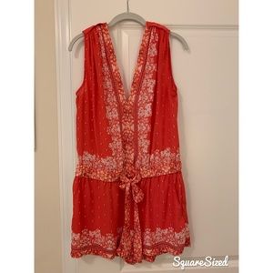 BCBGMaxAzria Vance Romper in Lipstick Red